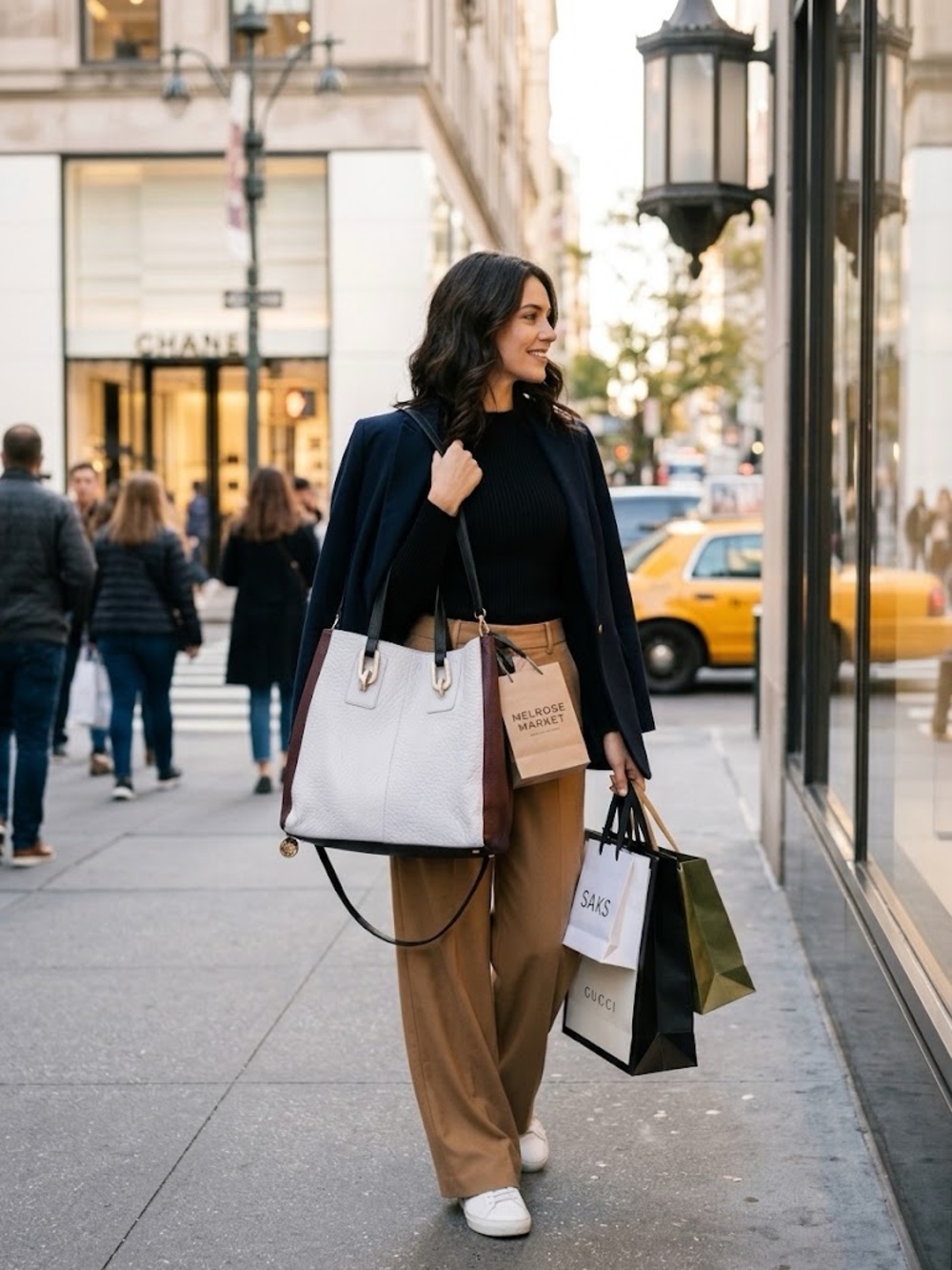 NWT Women’s Two-Tone Vince Camuto Leather Tote Bag - Mist and Brown